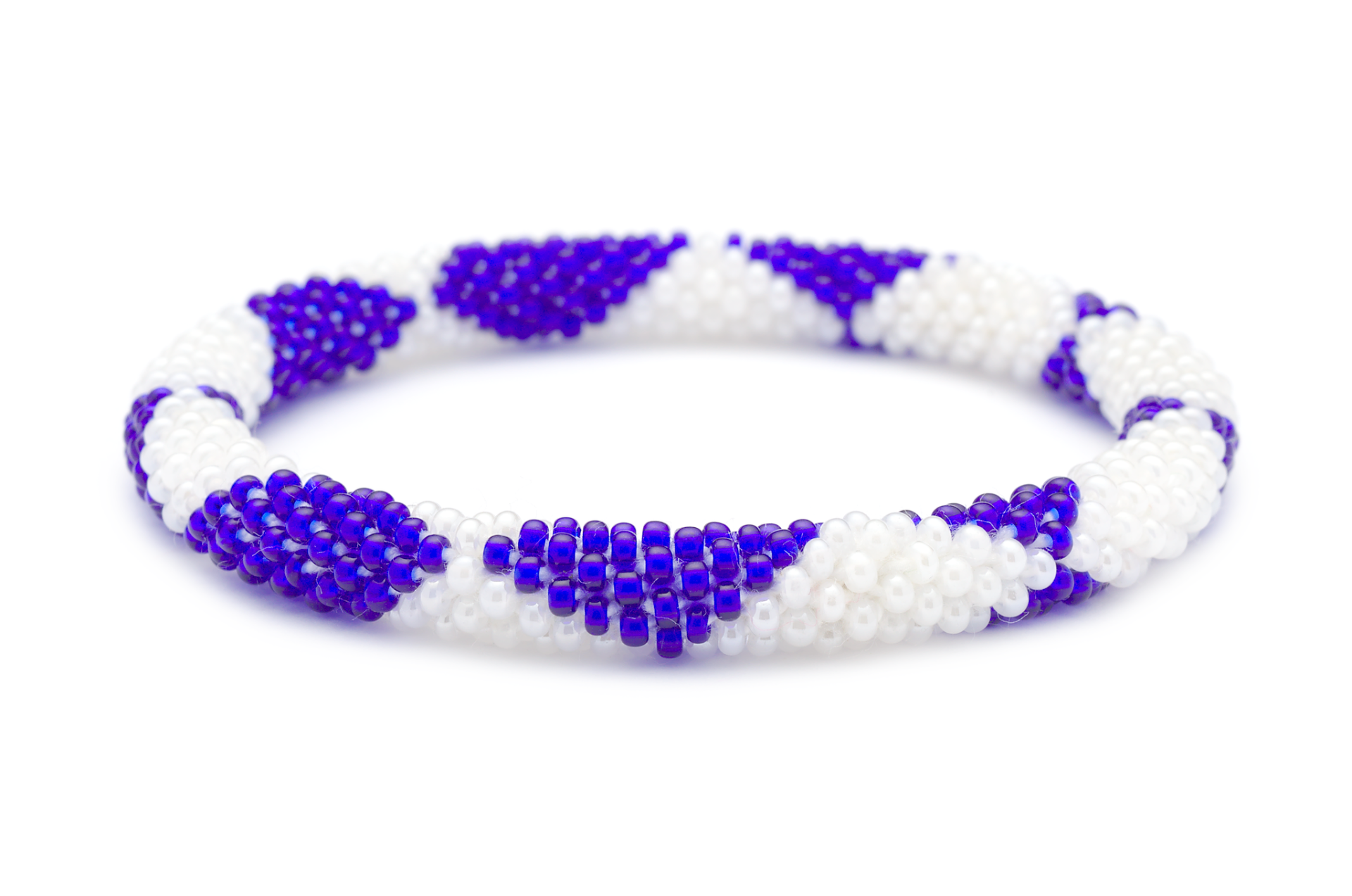 Handmade glass bead bracelet from Nepal, featuring a roll design. Also known as a beaded bracelet, seed bead bracelet, beach glass bracelet, or sea glass bracelet.