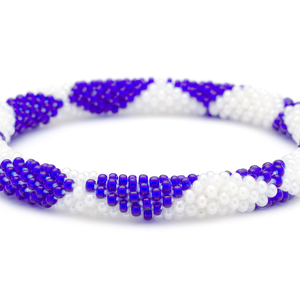 Handmade glass bead bracelet from Nepal, featuring a roll design. Also known as a beaded bracelet, seed bead bracelet, beach glass bracelet, or sea glass bracelet.