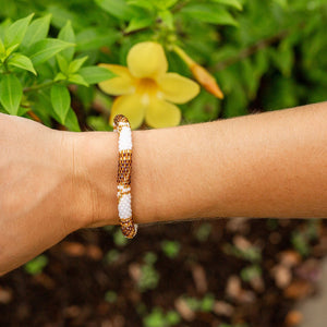 Handmade glass bead bracelet from Nepal, featuring a roll design. Also known as a beaded bracelet, seed bead bracelet, beach glass bracelet, or sea glass bracelet