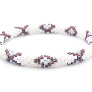 Handmade glass bead bracelet from Nepal, featuring a roll design. Also known as a beaded bracelet, seed bead bracelet, beach glass bracelet, or sea glass bracelet