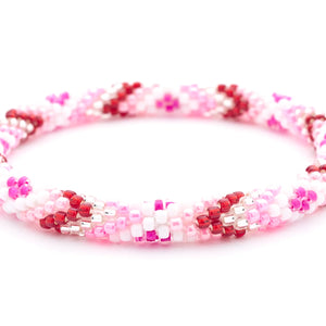 Handmade glass bead bracelet from Nepal, featuring a roll design. Also known as a beaded bracelet, seed bead bracelet, beach glass bracelet, or sea glass bracelet