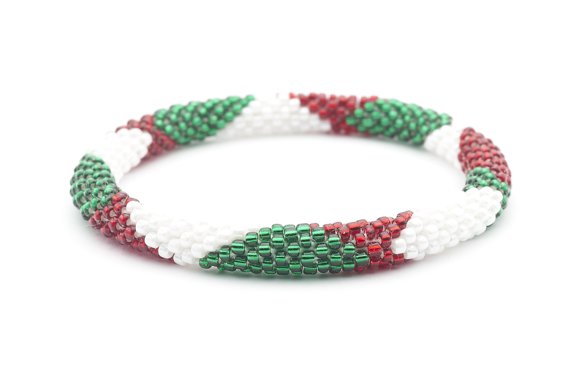 Sashka Co. Original Bracelet White / Red / Green Christmas Bracelet