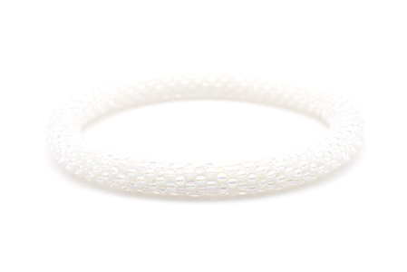 Handmade glass bead bracelet from Nepal, featuring a roll design. Also known as a beaded bracelet, seed bead bracelet, beach glass bracelet, or sea glass bracelet