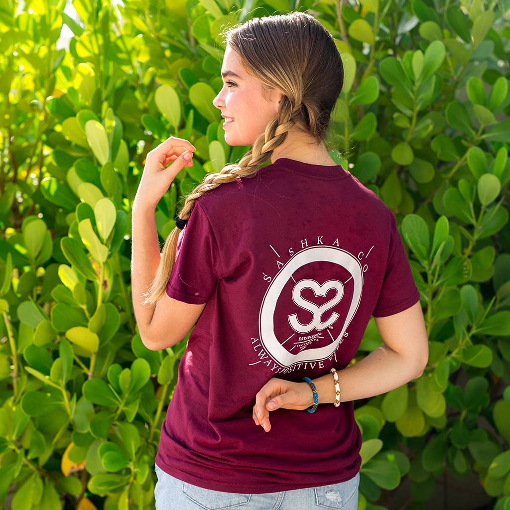 sashka|co® Shirt Classic Fit Maroon Vibes Tee