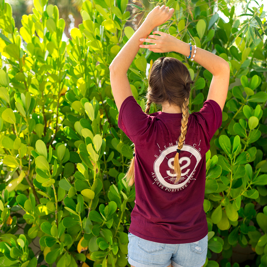 sashka|co® Shirt Classic Fit Maroon Vibes Tee