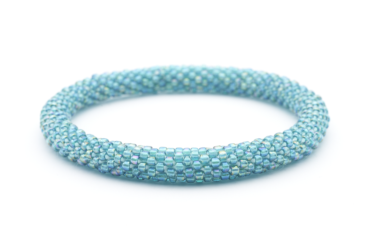 Sashka Co. Solid Iridescent Aqua Teal Secret Limited Edition Bracelet - Extended 8"