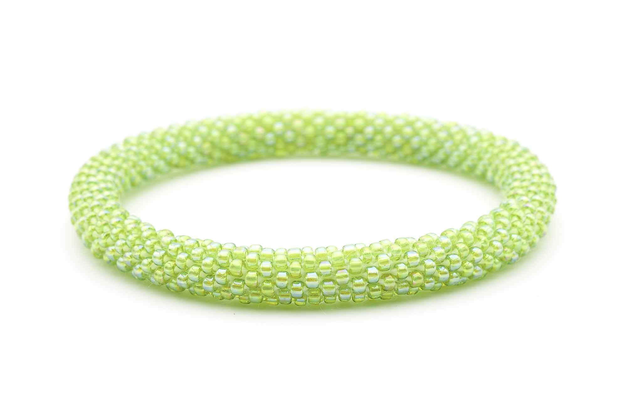 Sashka Co. Solid Iridescent Green Iridescent Pear Bracelet - Extended 8" Size