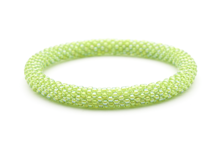 Sashka Co. Solid Iridescent Green Iridescent Pear Bracelet - Extended 8" Size