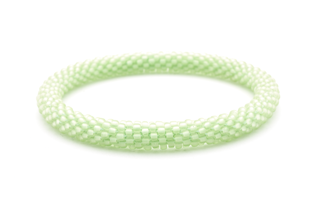 Sashka Co. Solid Light Matte Green Cantaloupe Bracelet - Extended 8"