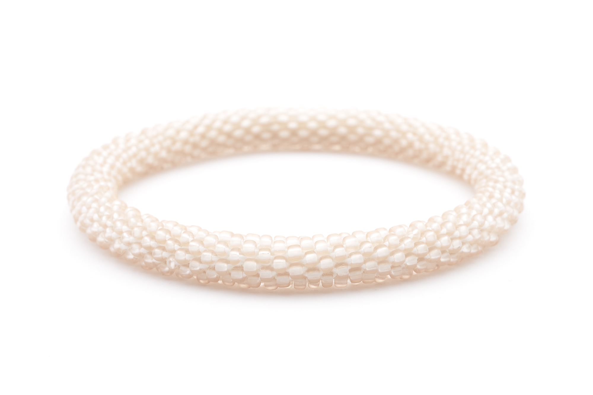 Handmade glass bead bracelet from Nepal, featuring a roll design. Also known as a beaded bracelet, seed bead bracelet, beach glass bracelet, or sea glass bracelet