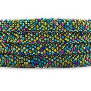 Handmade glass bead bracelet from Nepal, featuring a roll design. Also known as a beaded bracelet, seed bead bracelet, beach glass bracelet, or sea glass bracelet