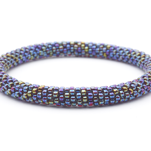 Handmade glass bead bracelet from Nepal, featuring a roll design. Also known as a beaded bracelet, seed bead bracelet, beach glass bracelet, or sea glass bracelet