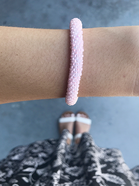 Sashka Co. Solid Mixed Light Pink Pink Champagne Bracelet-Kids