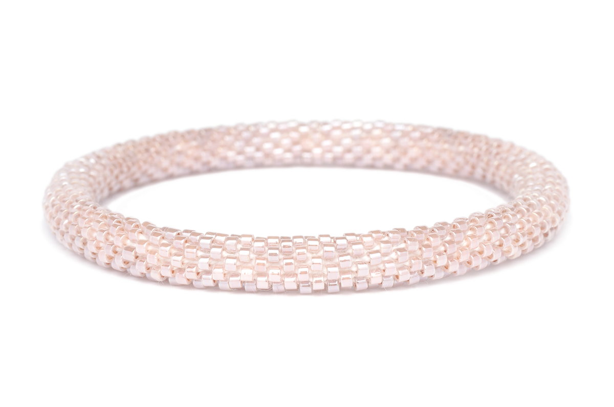 Handmade glass bead bracelet from Nepal, featuring a roll design. Also known as a beaded bracelet, seed bead bracelet, beach glass bracelet, or sea glass bracelet