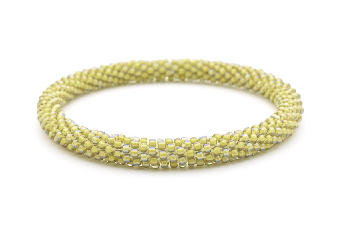 Handmade glass bead bracelet from Nepal, featuring a roll design. Also known as a beaded bracelet, seed bead bracelet, beach glass bracelet, or sea glass bracelet