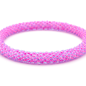 Handmade glass bead bracelet from Nepal, featuring a roll design. Also known as a beaded bracelet, seed bead bracelet, beach glass bracelet, or sea glass bracelet