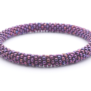 Handmade glass bead bracelet from Nepal, featuring a roll design. Also known as a beaded bracelet, seed bead bracelet, beach glass bracelet, or sea glass bracelet