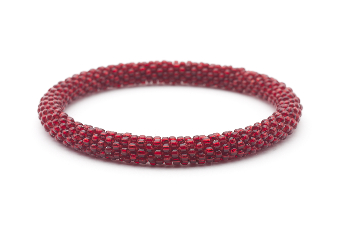 Sashka Co. Solid Red Garnet Bracelet -Extended 8"