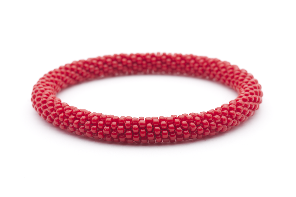 Sashka Co. Solid Red Happy Bracelet - Extended 8"
