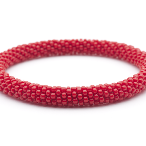 Sashka Co. handmade glass beaded friendship bracelet with red glass beads. Crafted in Nepal by skilled artisans.