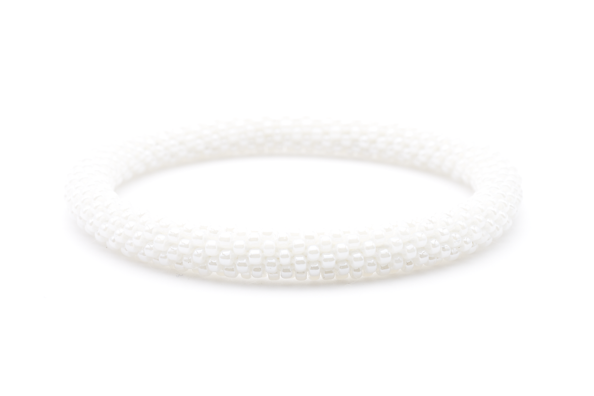 Sashka Co. Solid White White Solid Bracelet - Extended 8"