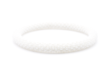 Sashka Co. Solid White White Solid Bracelet - Extended 8"