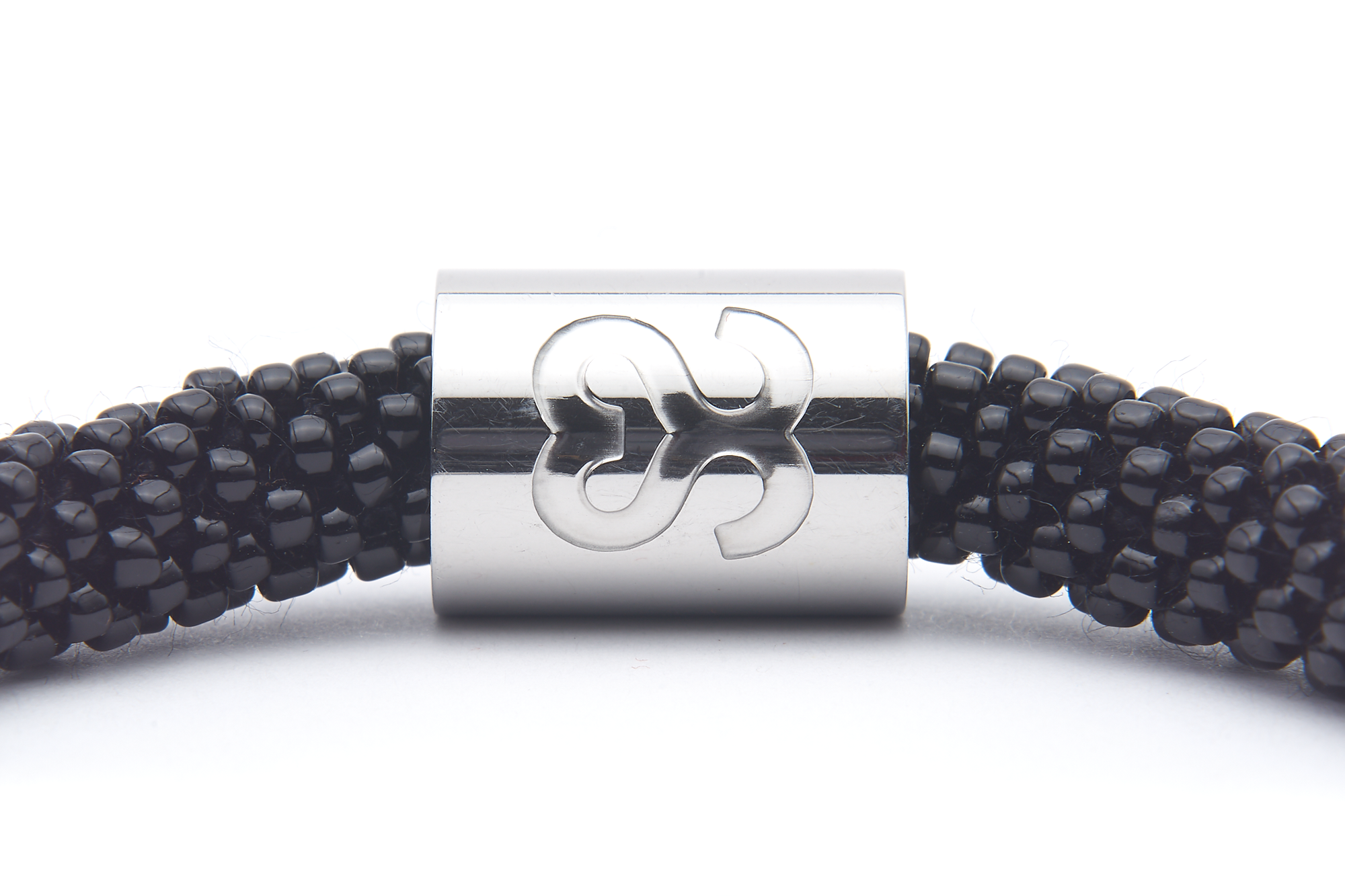 Sashka Co. Word Bracelet Black w/ Silver Strong Charm Strong Word Bracelet