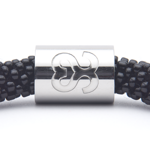 Sashka Co. Word Bracelet Black w/ Silver Strong Charm Strong Word Bracelet